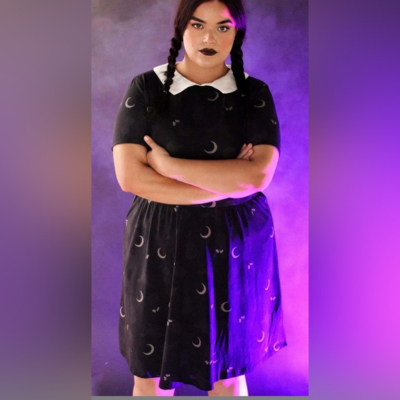 NWT Cakeworthy The Addams Family Wednesday Addams cosplay Halloween dress 2X - Picture 1 of 8